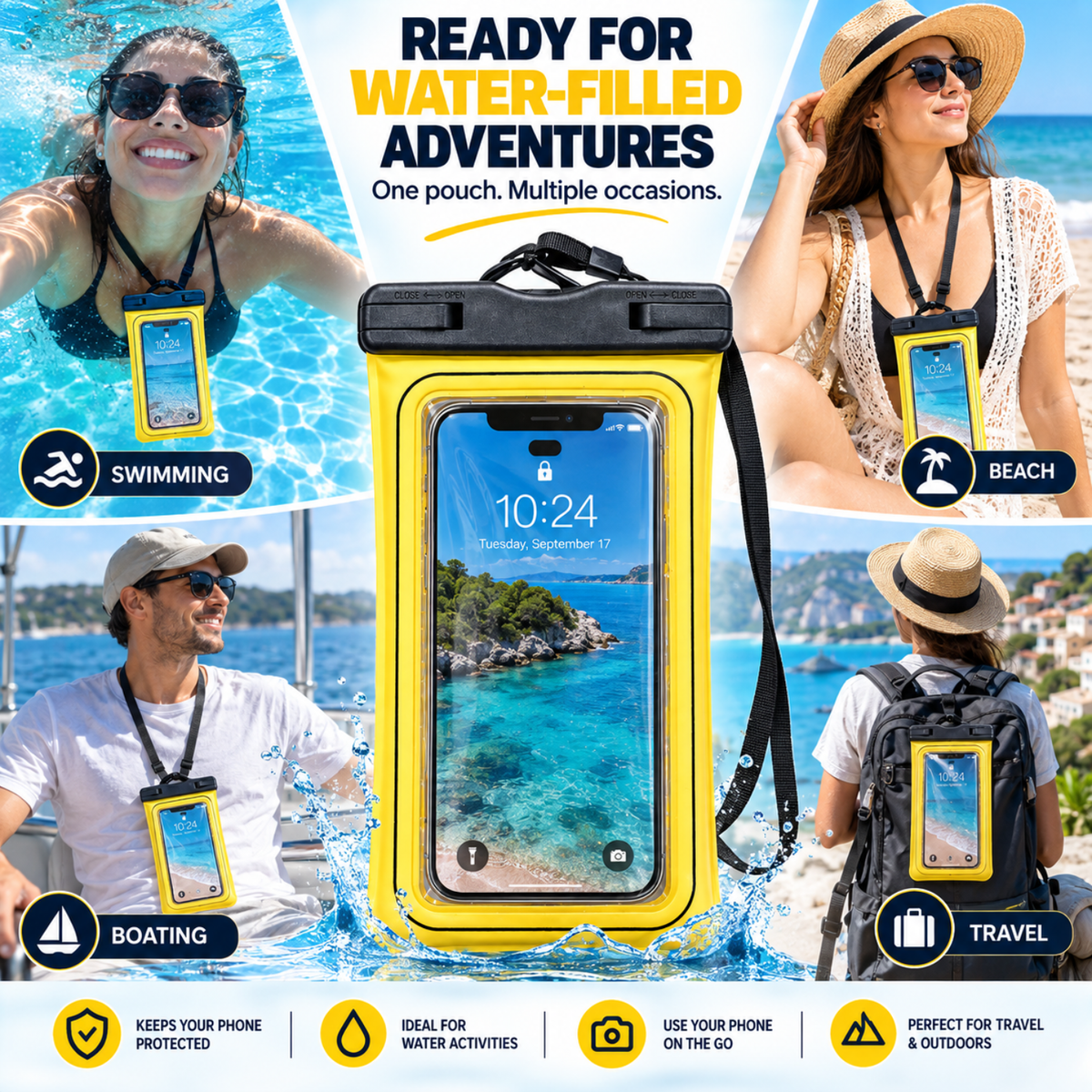 Kallisto Waterproof Phone Pouch (YELLOW)