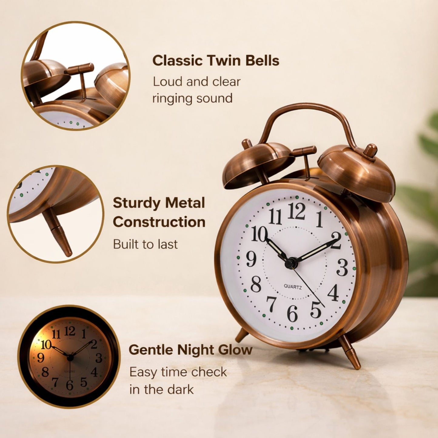Classic vintage twin-bell