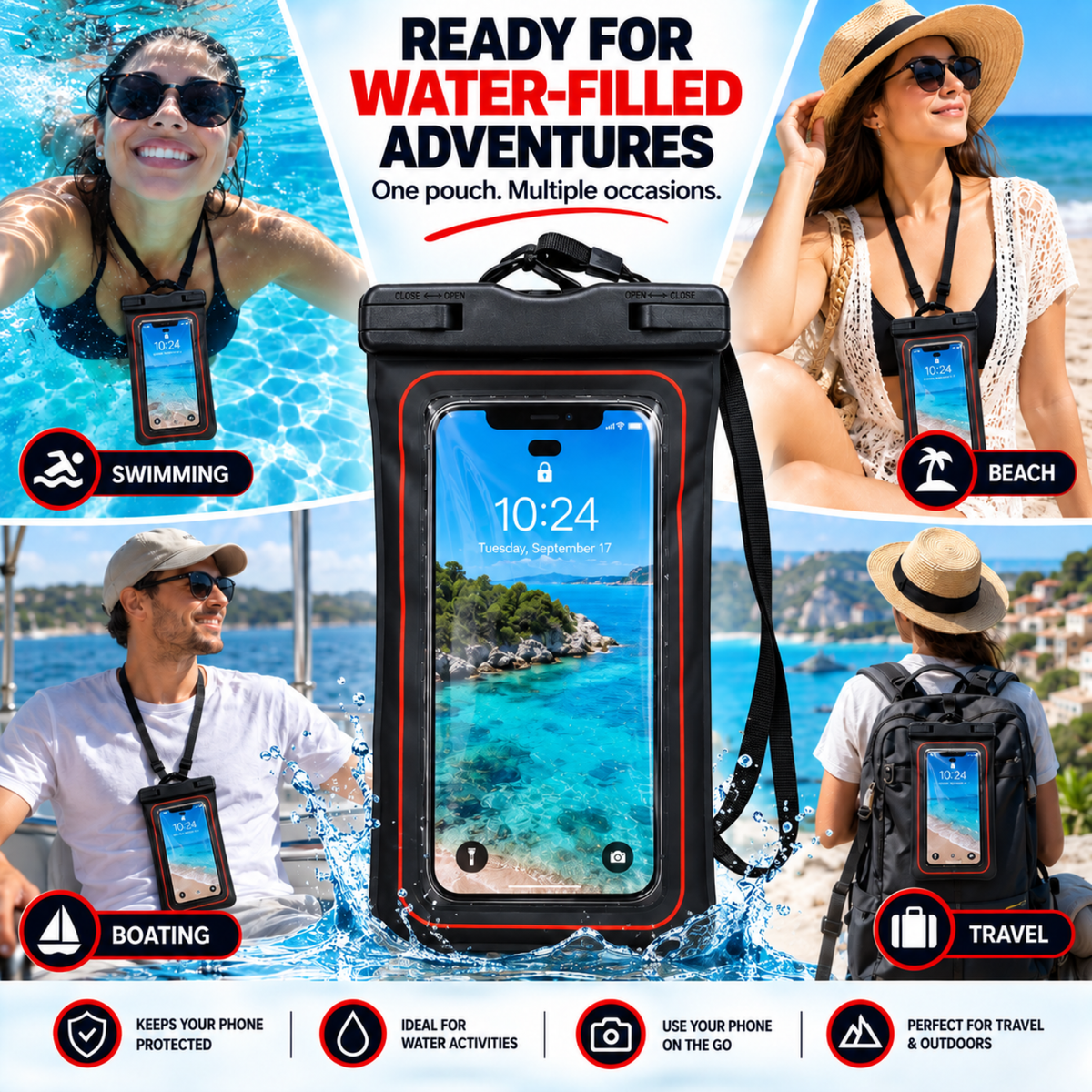 Kallisto Waterproof Phone Pouch (Black)