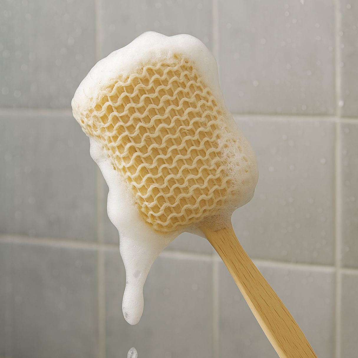 KALLISTO Wooden Bath Brush with Hand Loofah