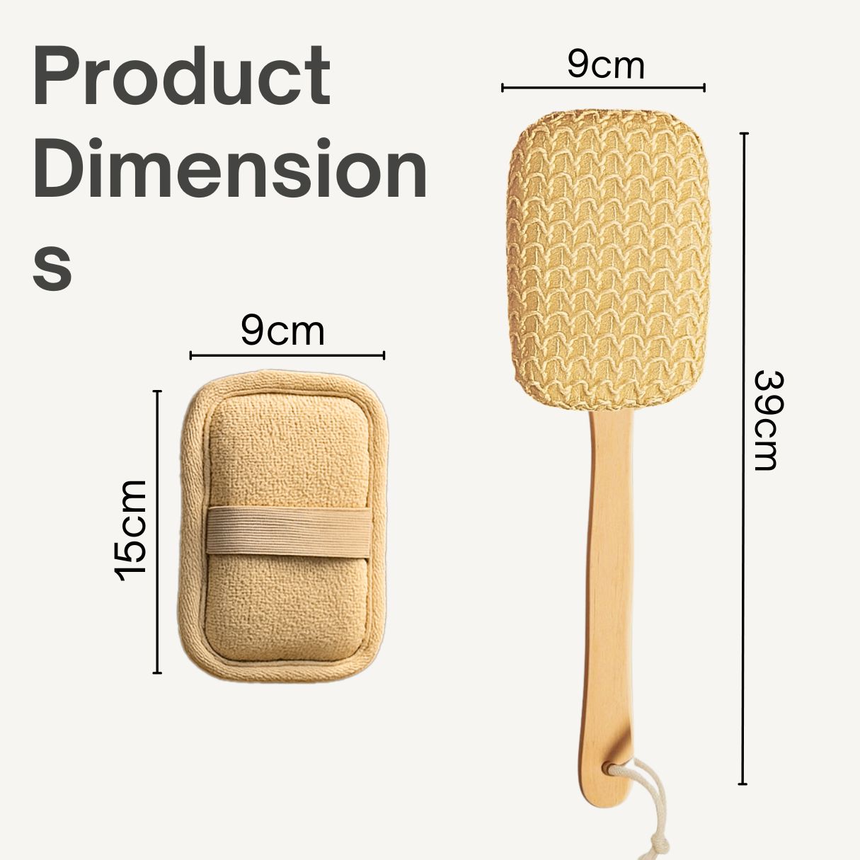 KALLISTO Wooden Bath Brush with Hand Loofah