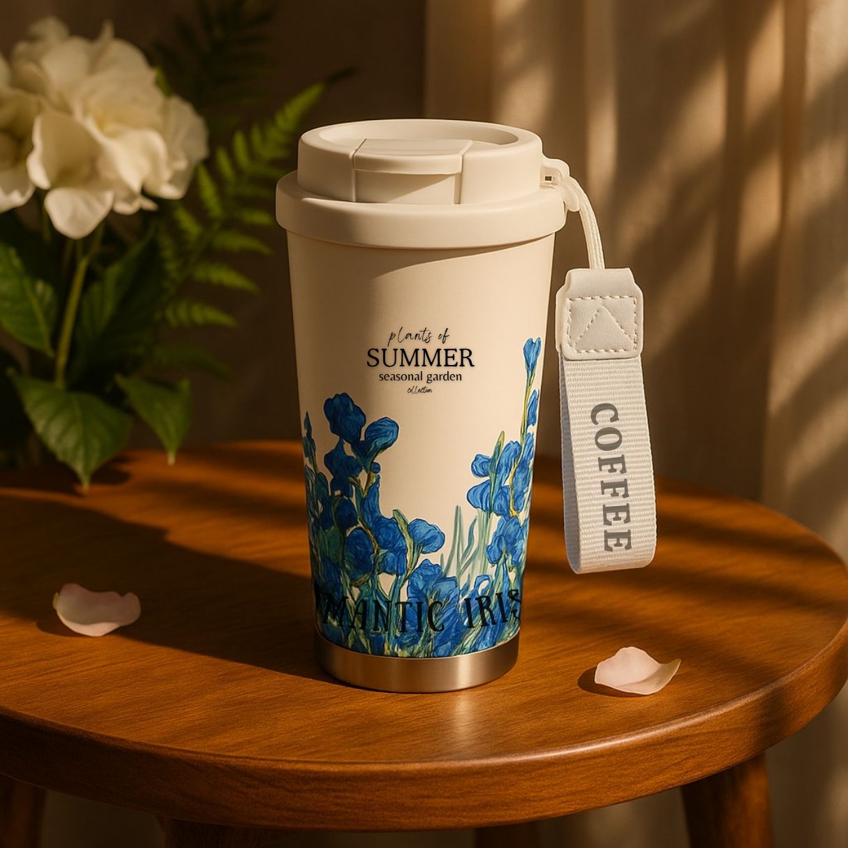 KALLISTO Insulated Stainless Steel Coffee Mug, 500ml (Romantic Iris)