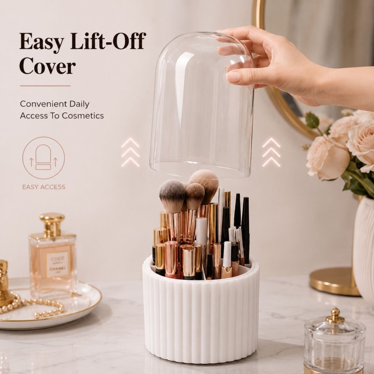 ABS Plastic Makeup Organizer with Cover Makeup Organizer- RoyalkartMakeup Brush