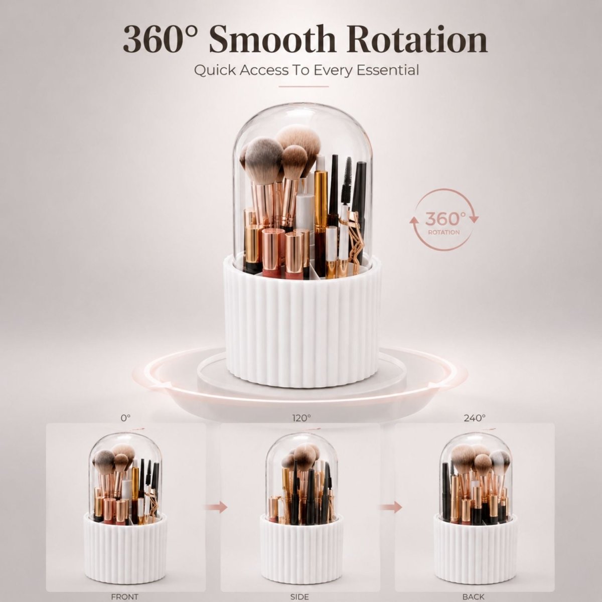 ABS Plastic Makeup Organizer with Cover Makeup Organizer- RoyalkartMakeup Brush