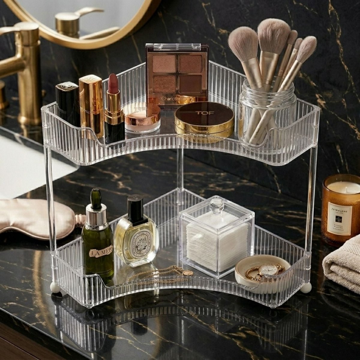 Acrylic Makeup Organizer 3D Illusion Led lamp- RoyalkartMakeup Organizers