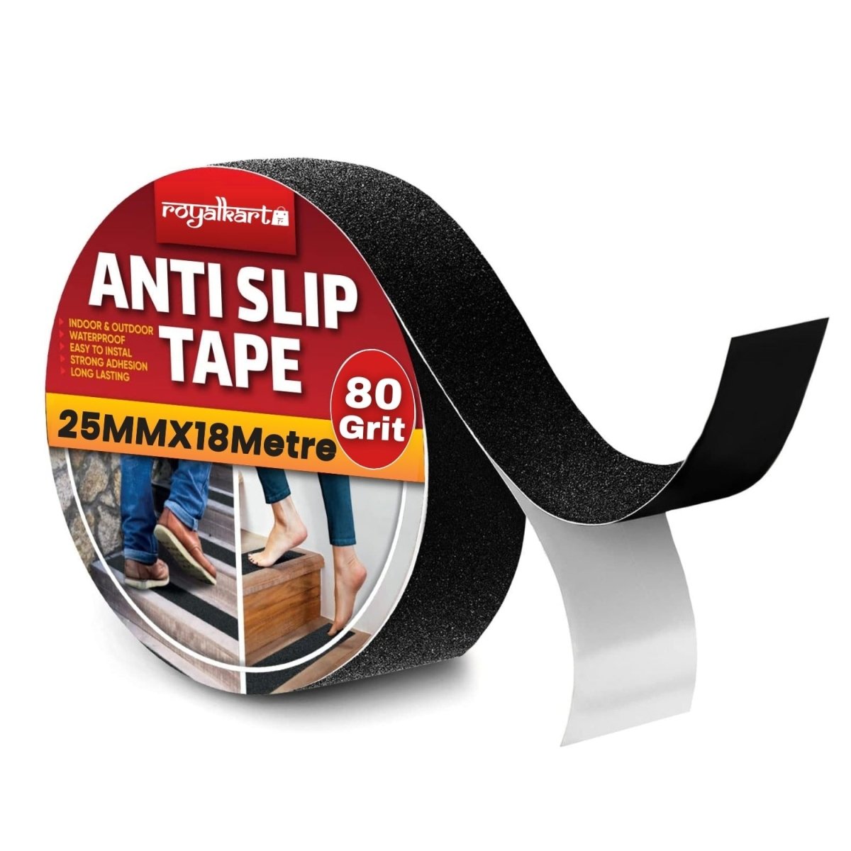 Anti Skid Waterproof tape - 18Mx25MM(Black) Anti Skid Tape - #Royalkart#anti skid tape