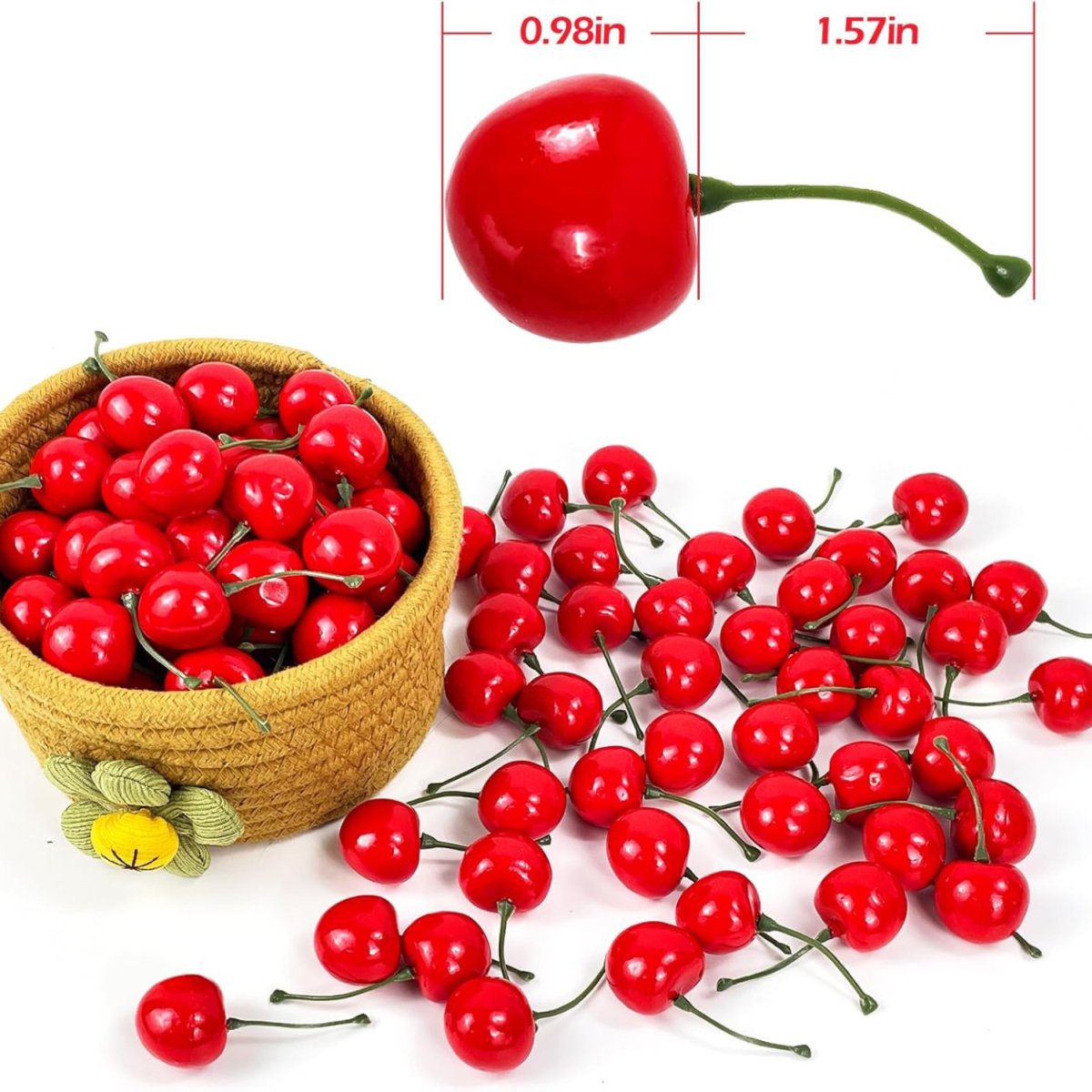 Artificial Cherry Fruit Model Photography Props Basket Display photography props - #Royalkart#acrylic photography props