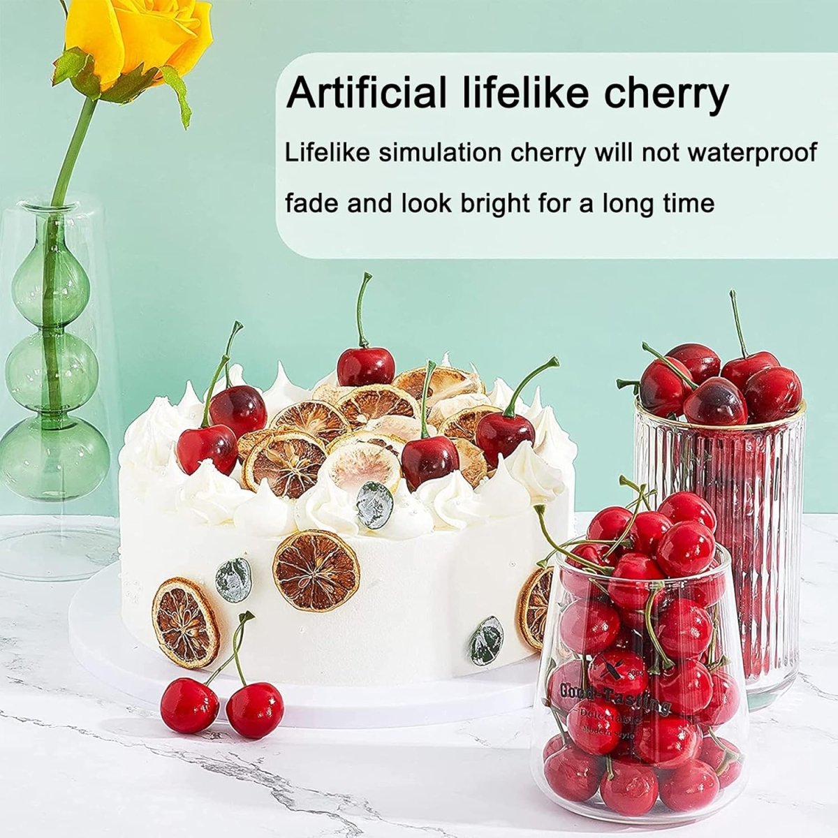 Artificial Cherry Fruit Model Photography Props Basket Display photography props - #Royalkart#acrylic photography props