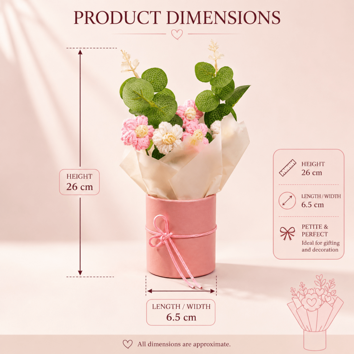 Artificial Crochet Flower Bouquet with Handmade Yarn Flowers. Artificial Flower Bouquet- #Royalkart#anniversery gift for wife