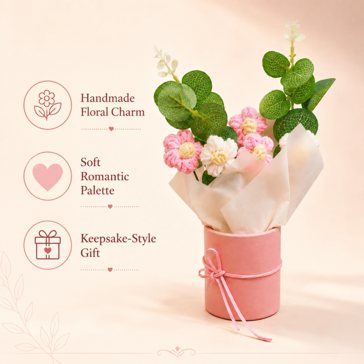 Artificial Crochet Flower Bouquet with Handmade Yarn Flowers. Artificial Flower Bouquet- #Royalkart#anniversery gift for wife