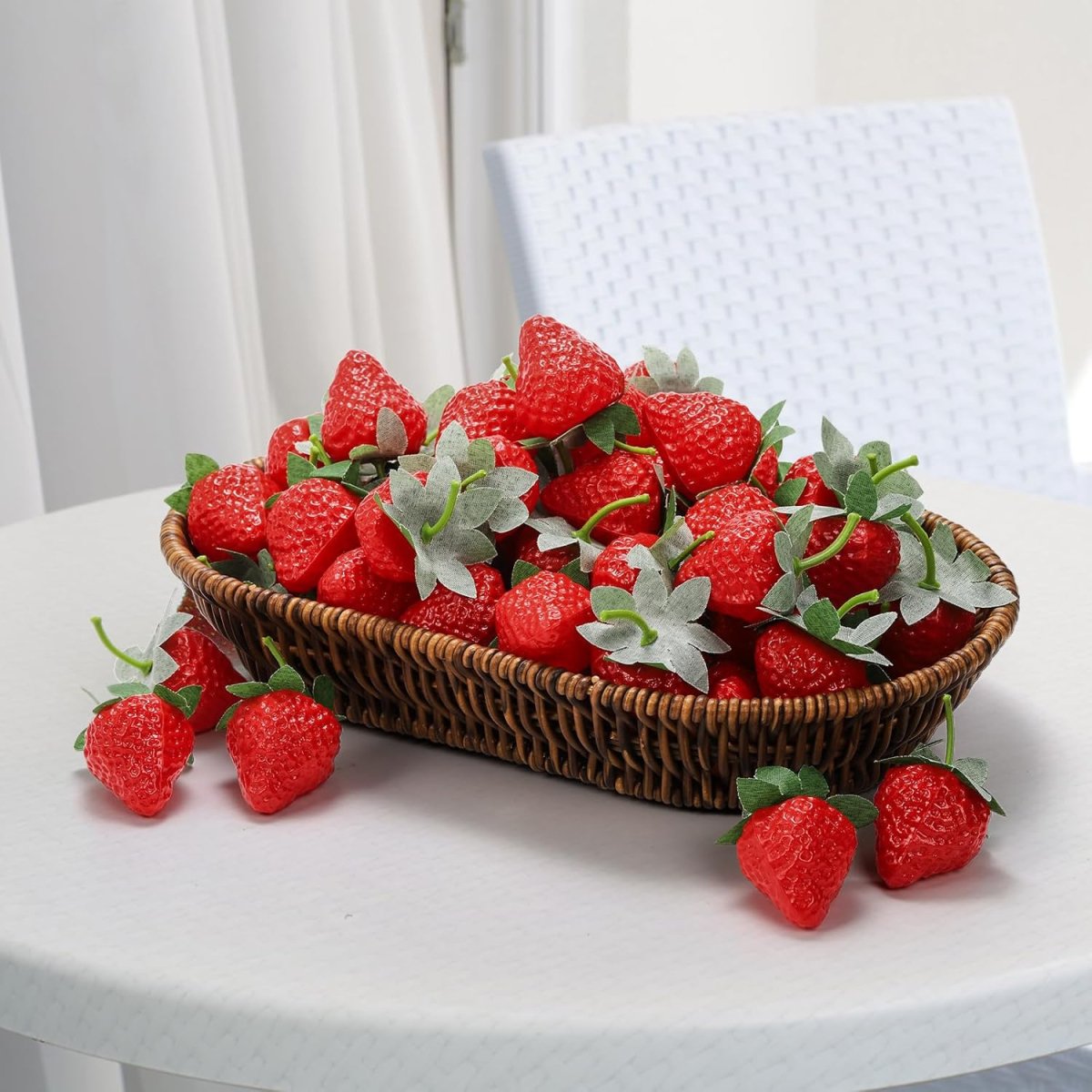 Artificial Strawberry Fruit Model Photography Props Basket Display photography props - #Royalkart#artificial fruits