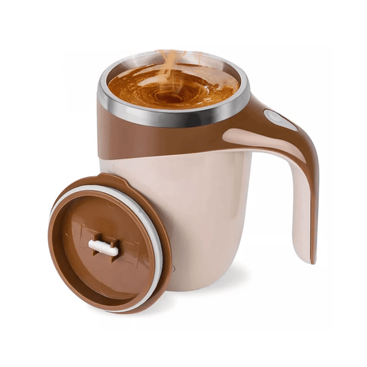 Automatic Magnetic Stirring Mug, 380ml – Rechargeable Self Stirring Coffee Cup – Mixes Coffee, Milk, Tea, Cocoa(Brown) - #Royalkart#automatic coffee mixer