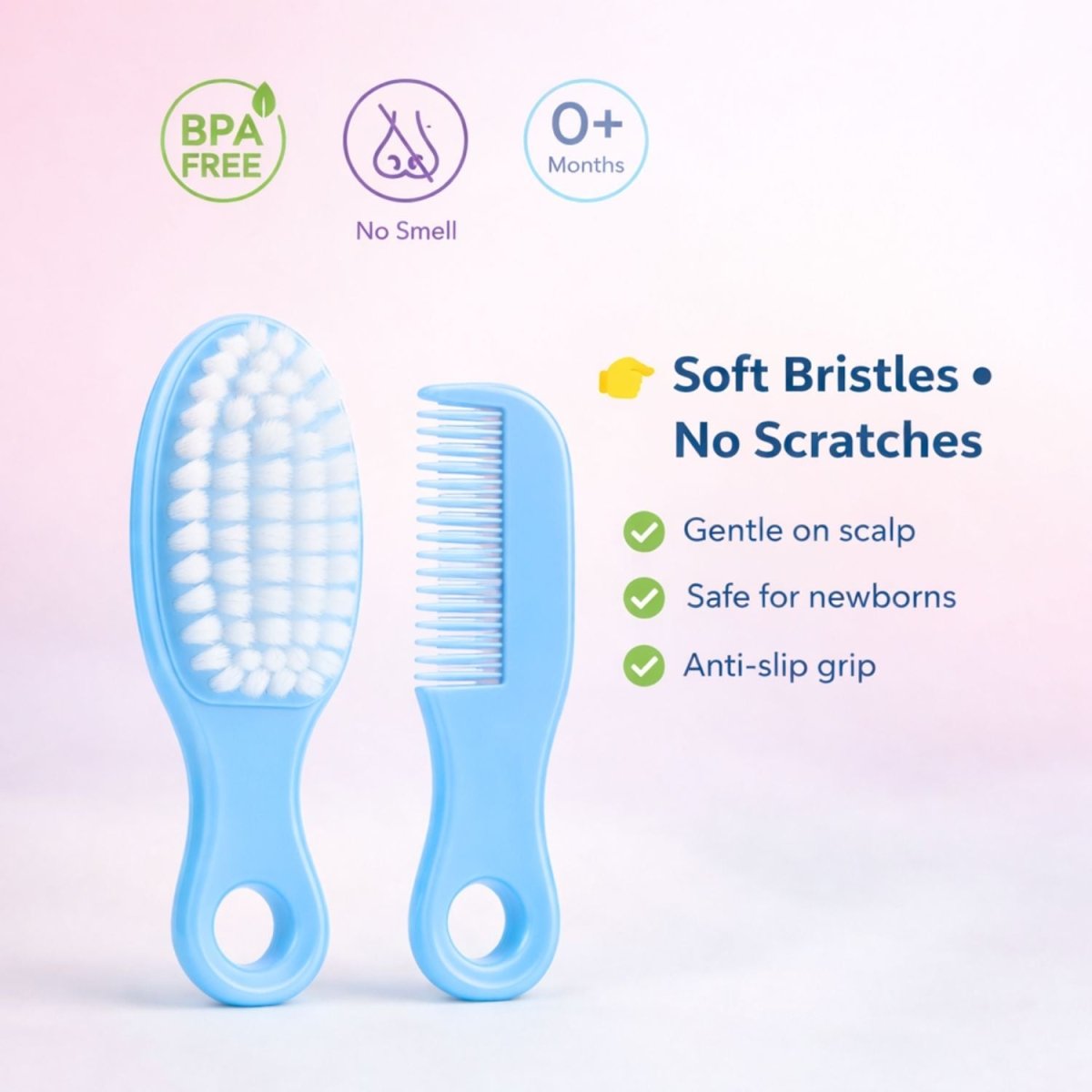Baby Comb & Brush Set (Blue) Baby Comb & Brush Set- RoyalkartBaby Comb & Brush Set