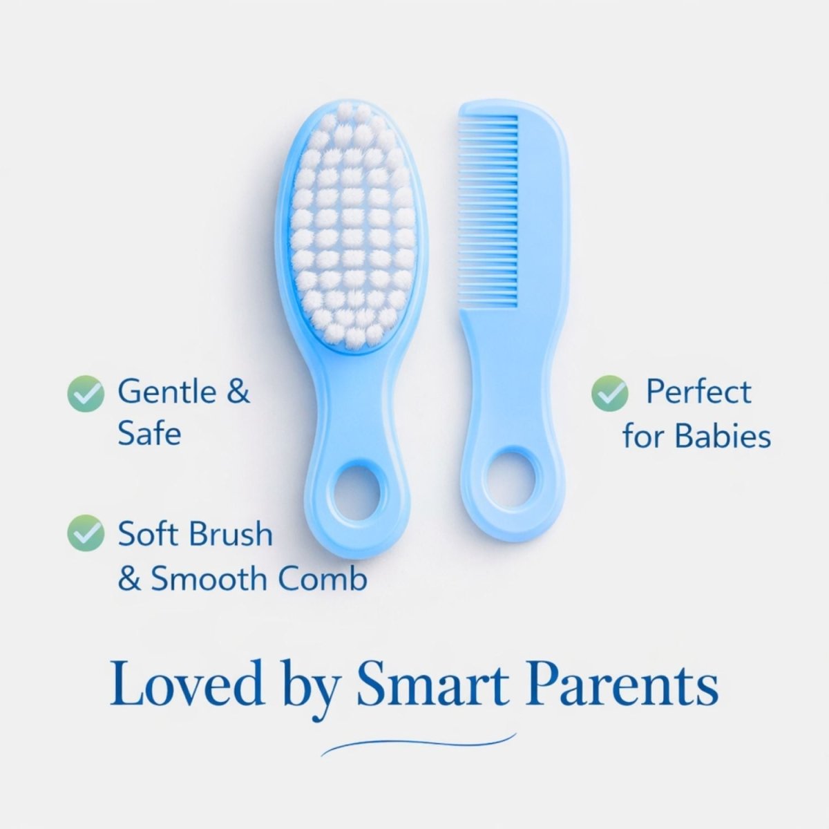 Baby Comb & Brush Set (Blue) Baby Comb & Brush Set- RoyalkartBaby Comb & Brush Set