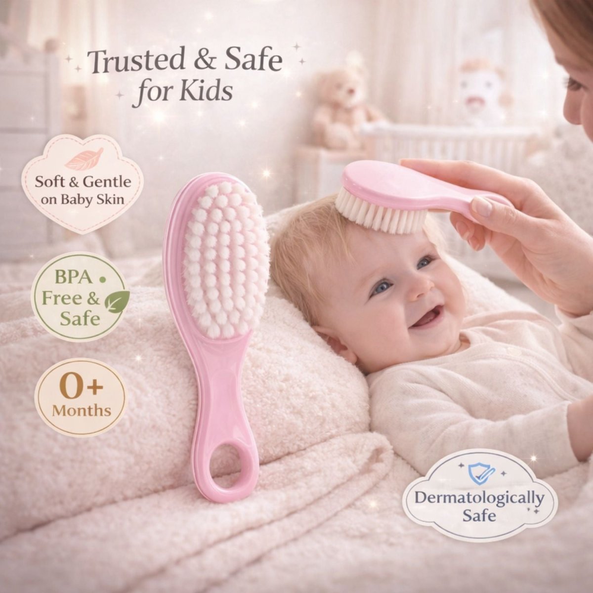 Baby Comb & Brush Set (Pink) Baby Comb & Brush Set- RoyalkartBaby Comb & Brush Set