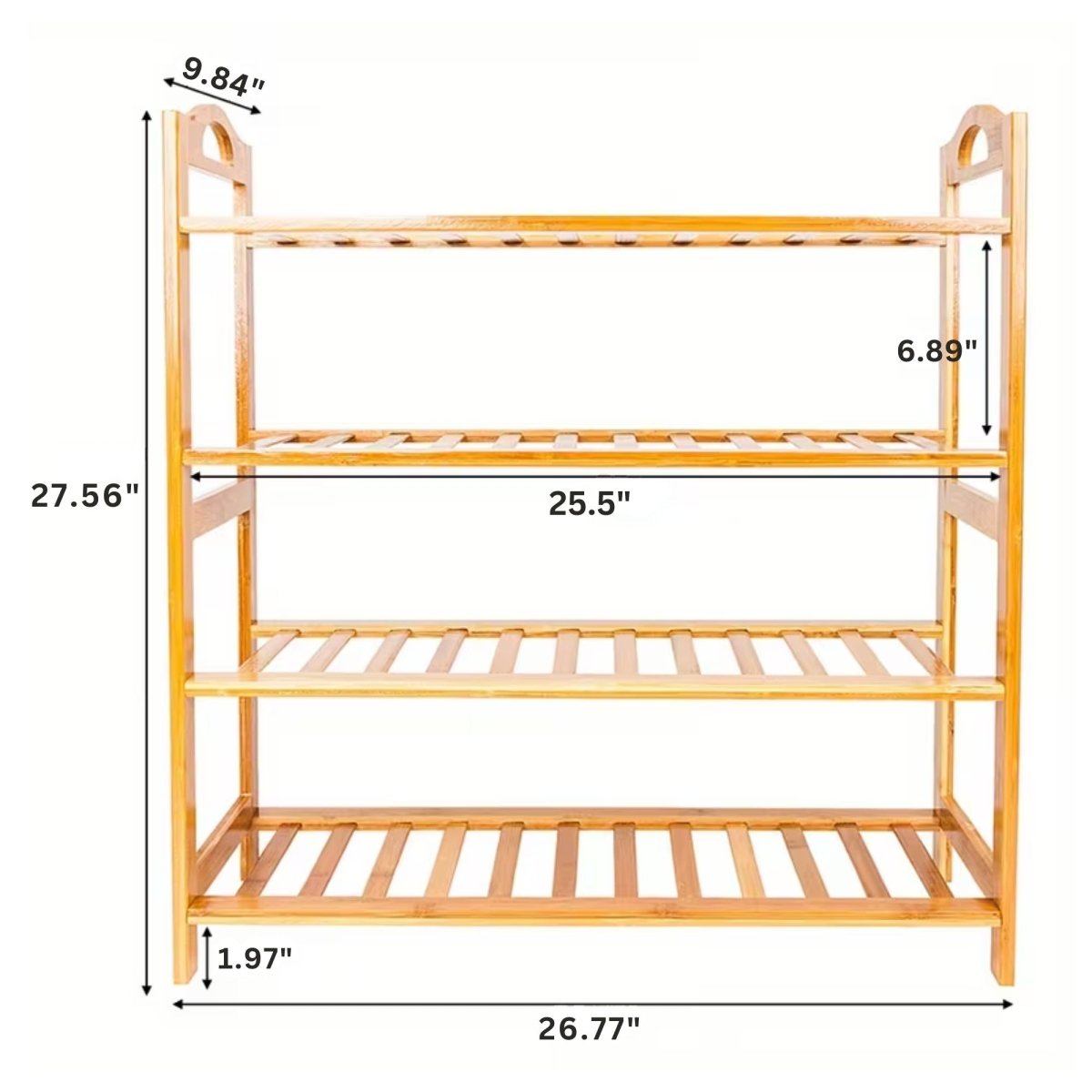Bamboo 4-Tier Shoe Rack (Light Brown) Bamboo Shoe Rack- RoyalkartBamboo Shoe Rack