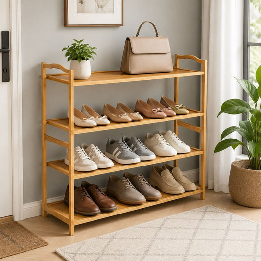 Bamboo Multipurpose Shoe Rack Anti Skid Tape- RoyalkartBamboo Shoe Rack