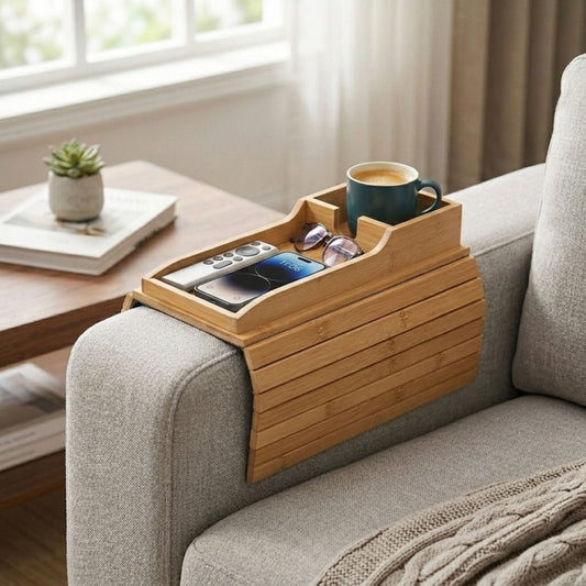 Bamboo Sofa Armrest Tray Serving Tray- Royalkartserving tray
