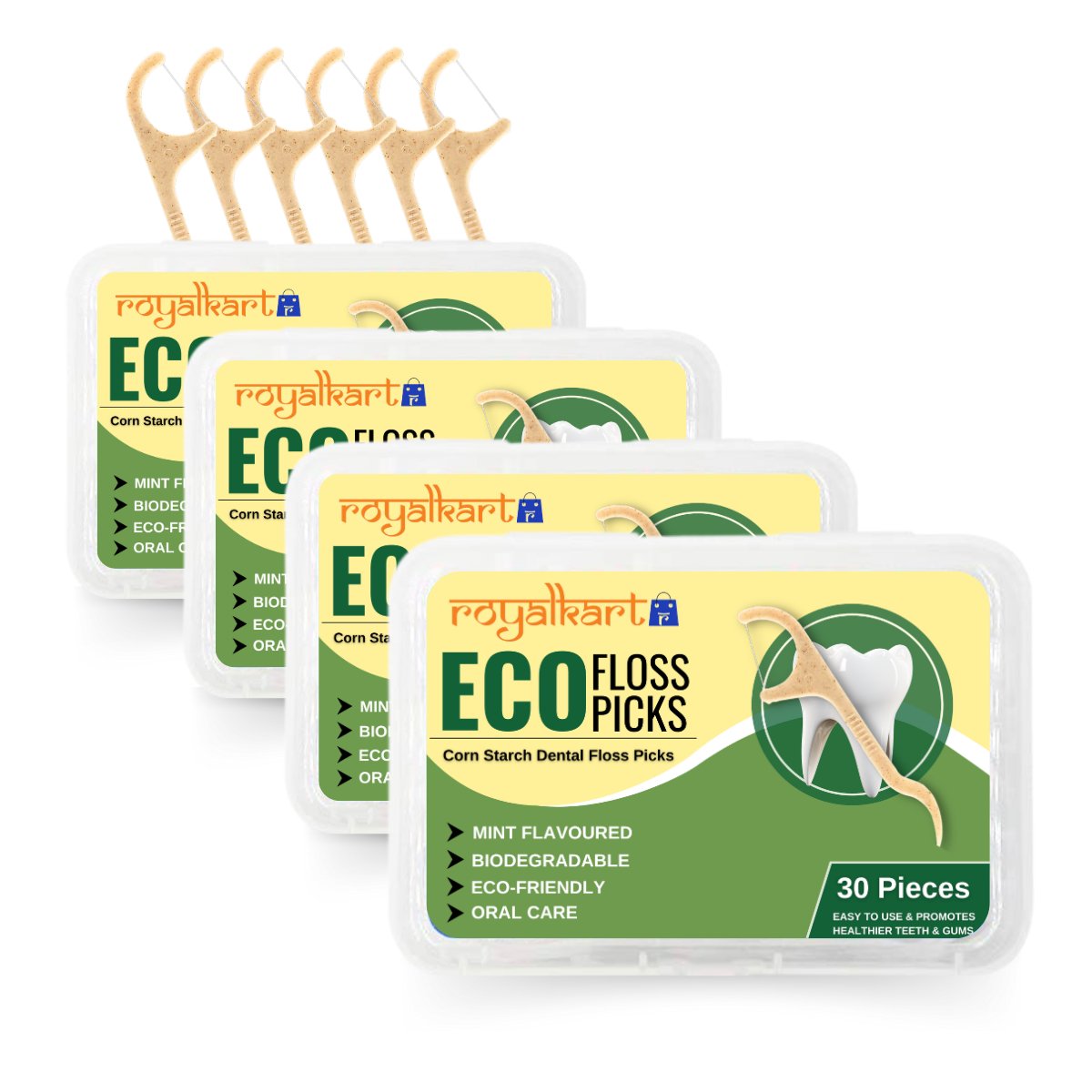 Biodegradable Dental Floss Picks with Corn Starch Material Eco - Friendly Floss Sticks for Teeth(Mint) Dental Floss - #Royalkart#buy dental floss