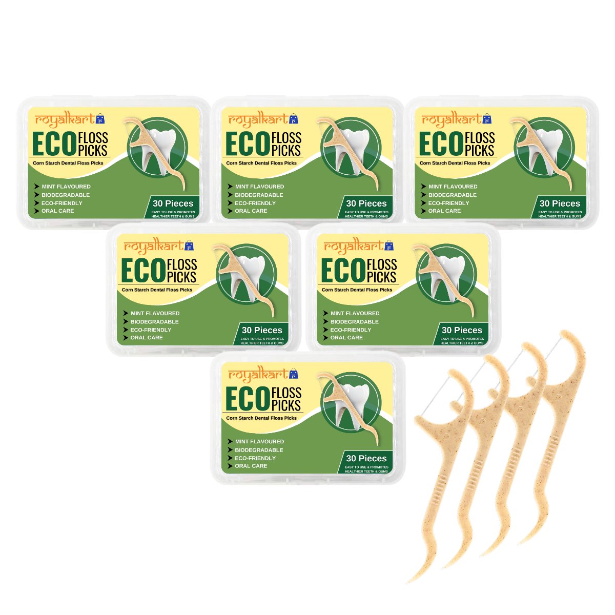 Biodegradable Dental Floss Picks with Corn Starch Material Eco - Friendly Floss Sticks for Teeth(Mint) Dental Floss - #Royalkart#buy dental floss