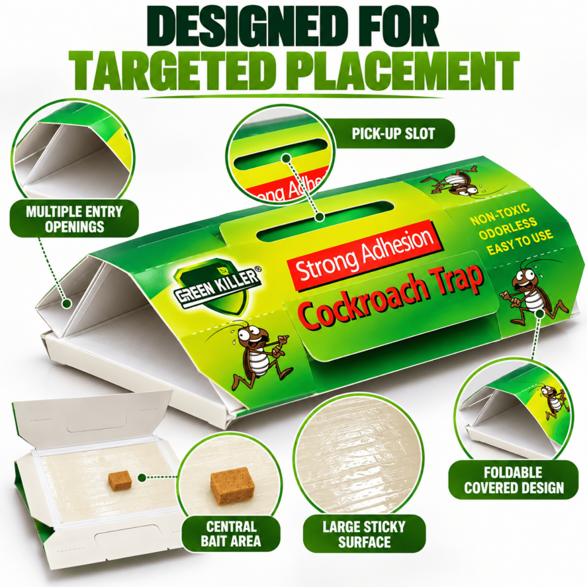 Cockroach Glue Traps with Bait - Pack of 10 Insect Control- #Royalkart#cockroach trap