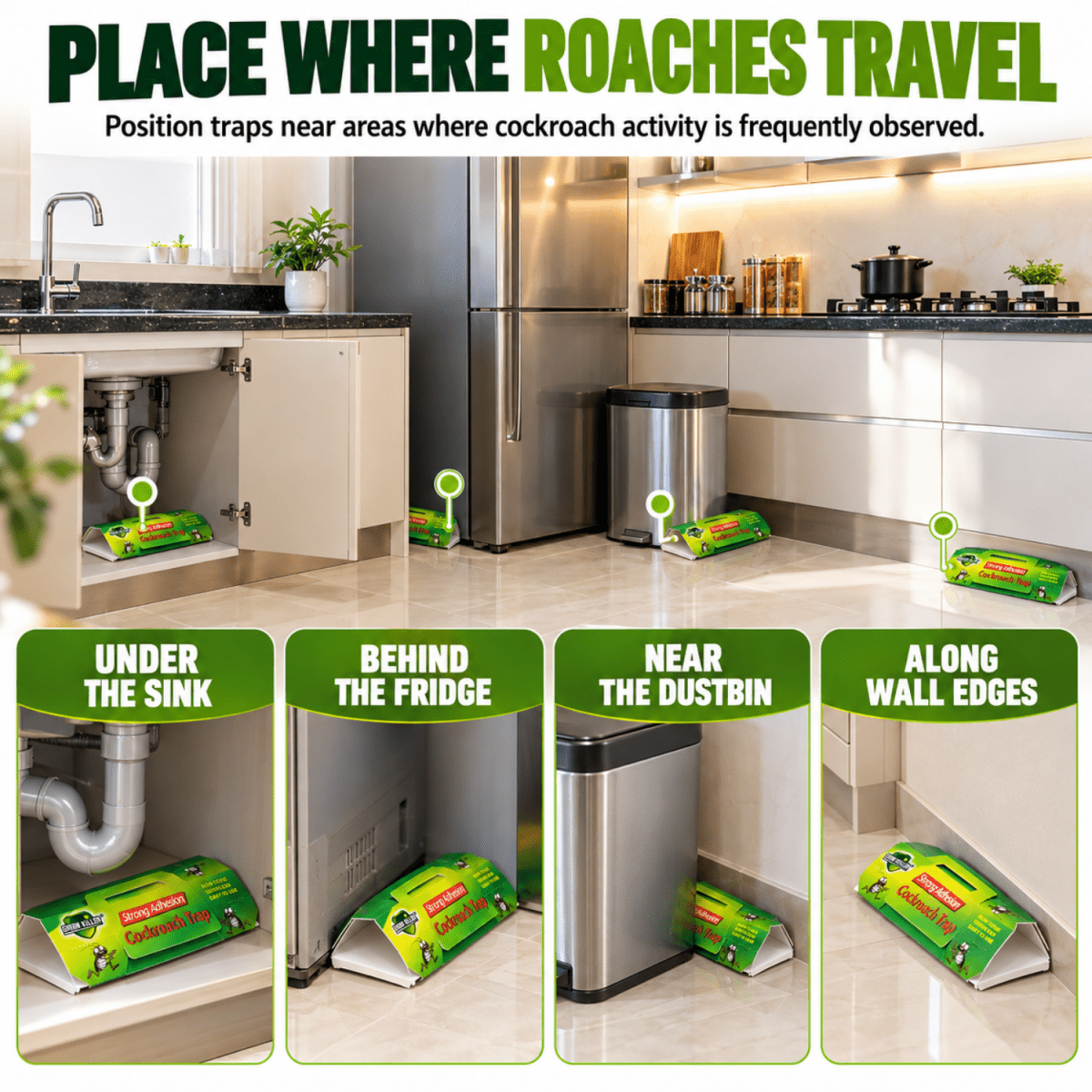 Cockroach Glue Traps with Bait - Pack of 10 Insect Control- #Royalkart#cockroach trap