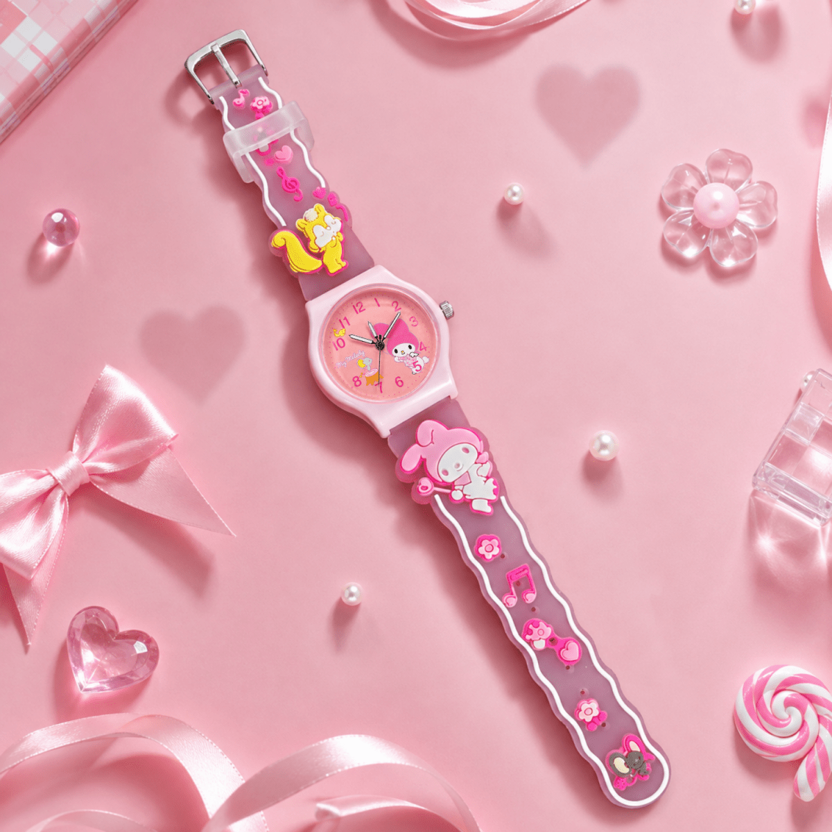 Cute Kids Analog Wrist Watch for Girls | 3D Cartoon Silicone Strap | Adjustable Comfortable Band | Fun Theme | Easy-to-Read Learning Dial | Lightweight Everyday Wristwatch watch- #Royalkart#birthday gift