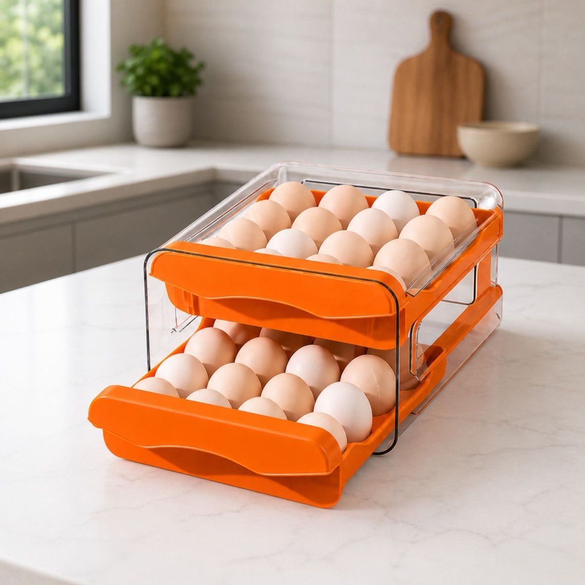 Double Layer Egg Storage Organizer Egg Storage Organizer- Royalkartkitchen storage rack