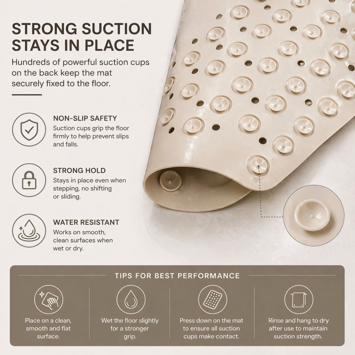 Foot Scrubber Bath Mat (Beige) Foot Scrubber Bath Mat- RoyalkartFoot Scrubber Bath Mat