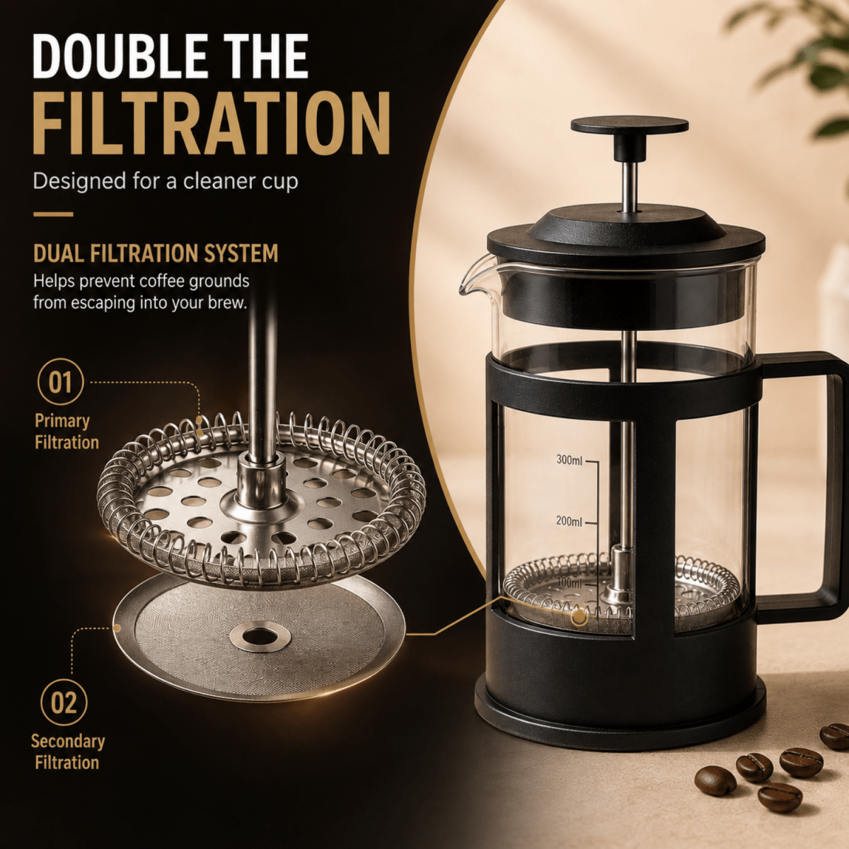 French Press Coffee Maker 350 ml kitchen appliances- #Royalkart#coffee maker