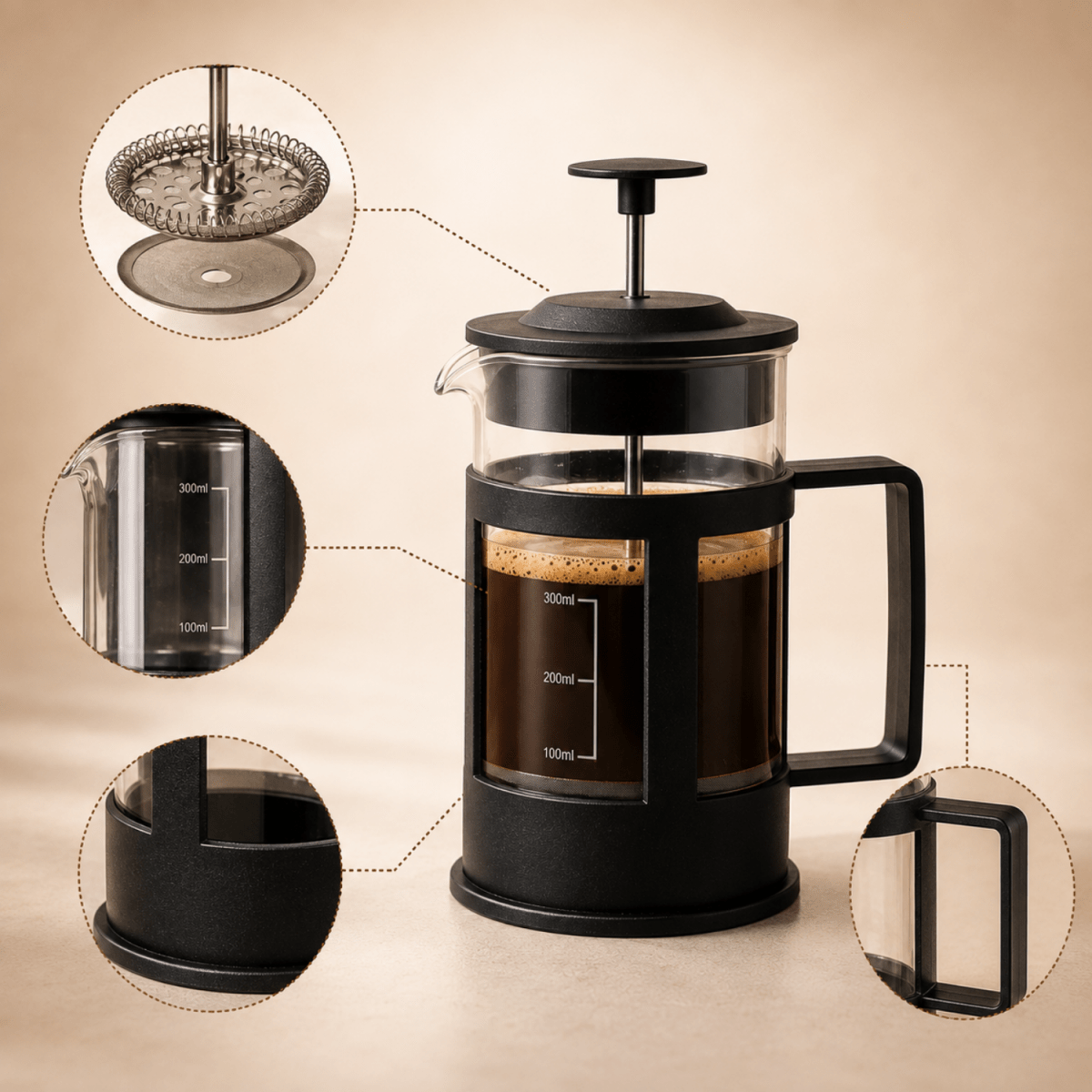 French Press Coffee Maker 350 ml kitchen appliances- #Royalkart#coffee maker