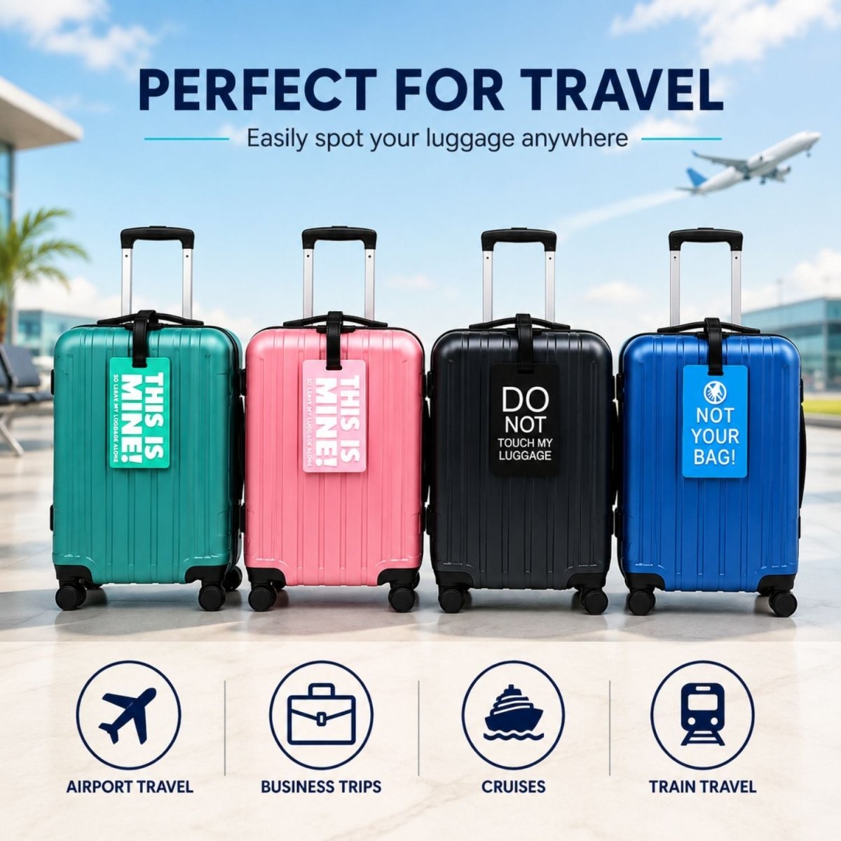 Funny Luggage Tag (Multicolour - Pack of 4) Luggage Tag- RoyalkartLuggage Tags