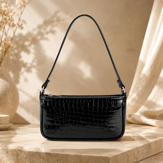 Glossy Croc Baguette Bag Sling Bag- RoyalkartSling Bag