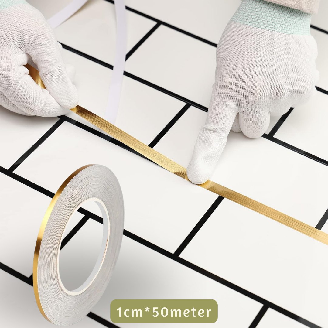 Golden Decoration Tape For Home Floor Tiles - 50 Meters Sealing Tape for Tiles - #Royalkart#golden tape for decoration