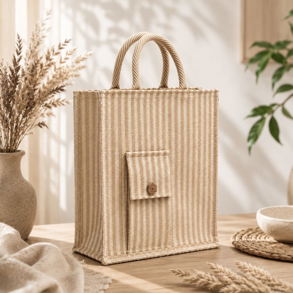 Jute Tote Bag (Beige) Jute Bag- RoyalkartJute Bag