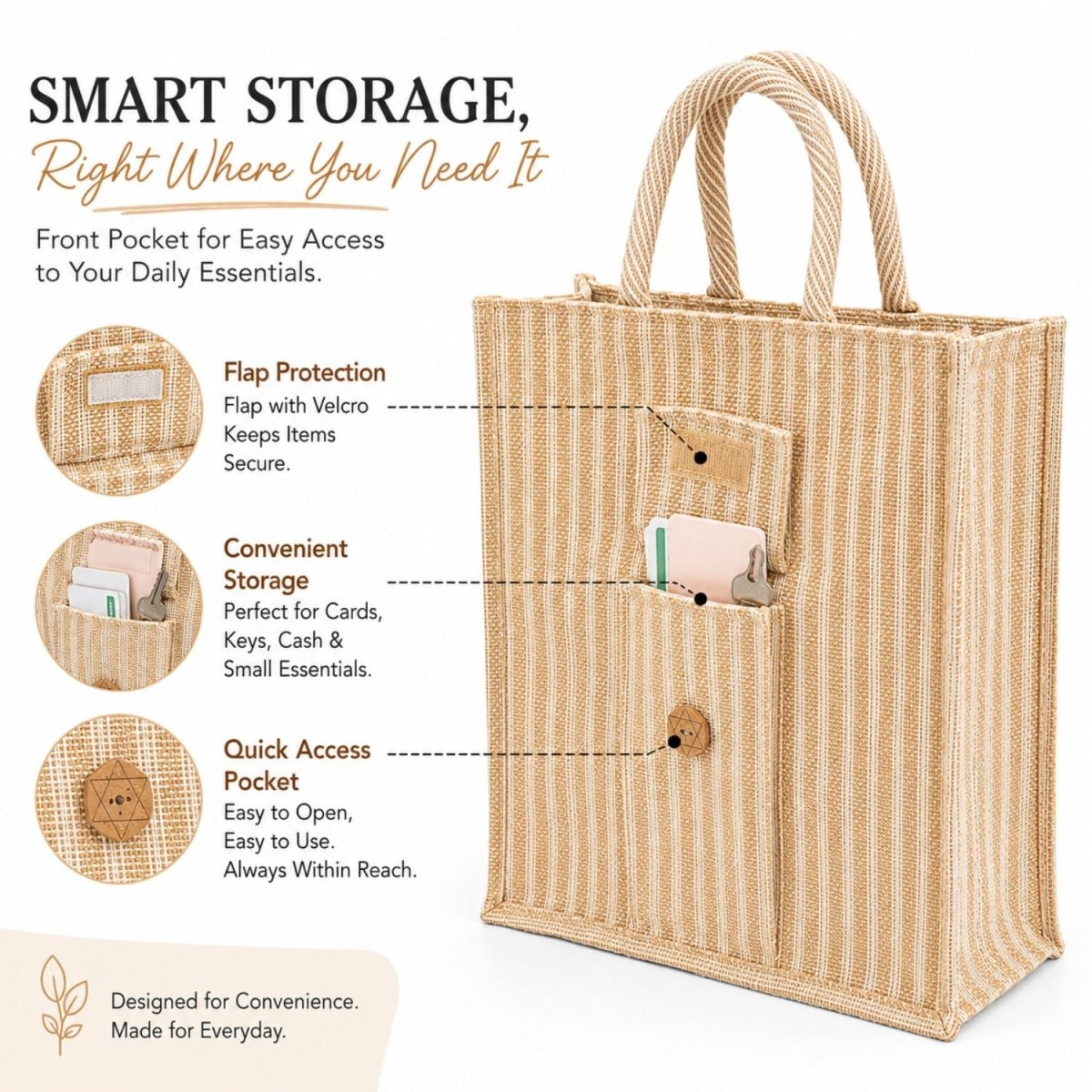 Jute Tote Bag (Beige) Jute Bag- RoyalkartJute Bag