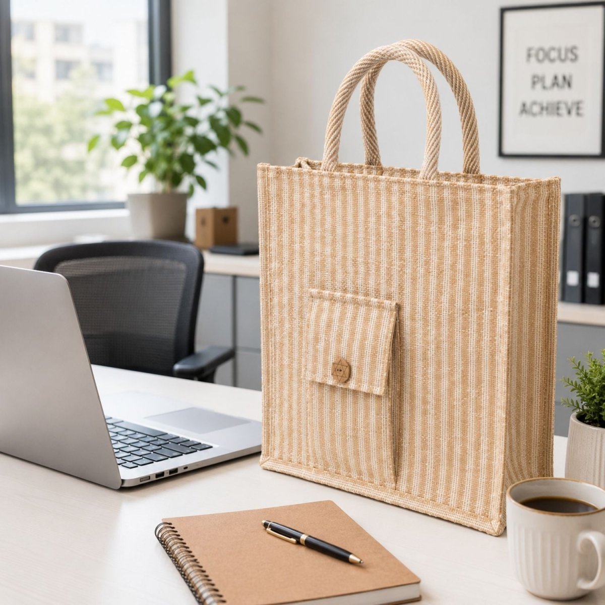 Jute Tote Bag (Beige) Jute Bag- RoyalkartJute Bag