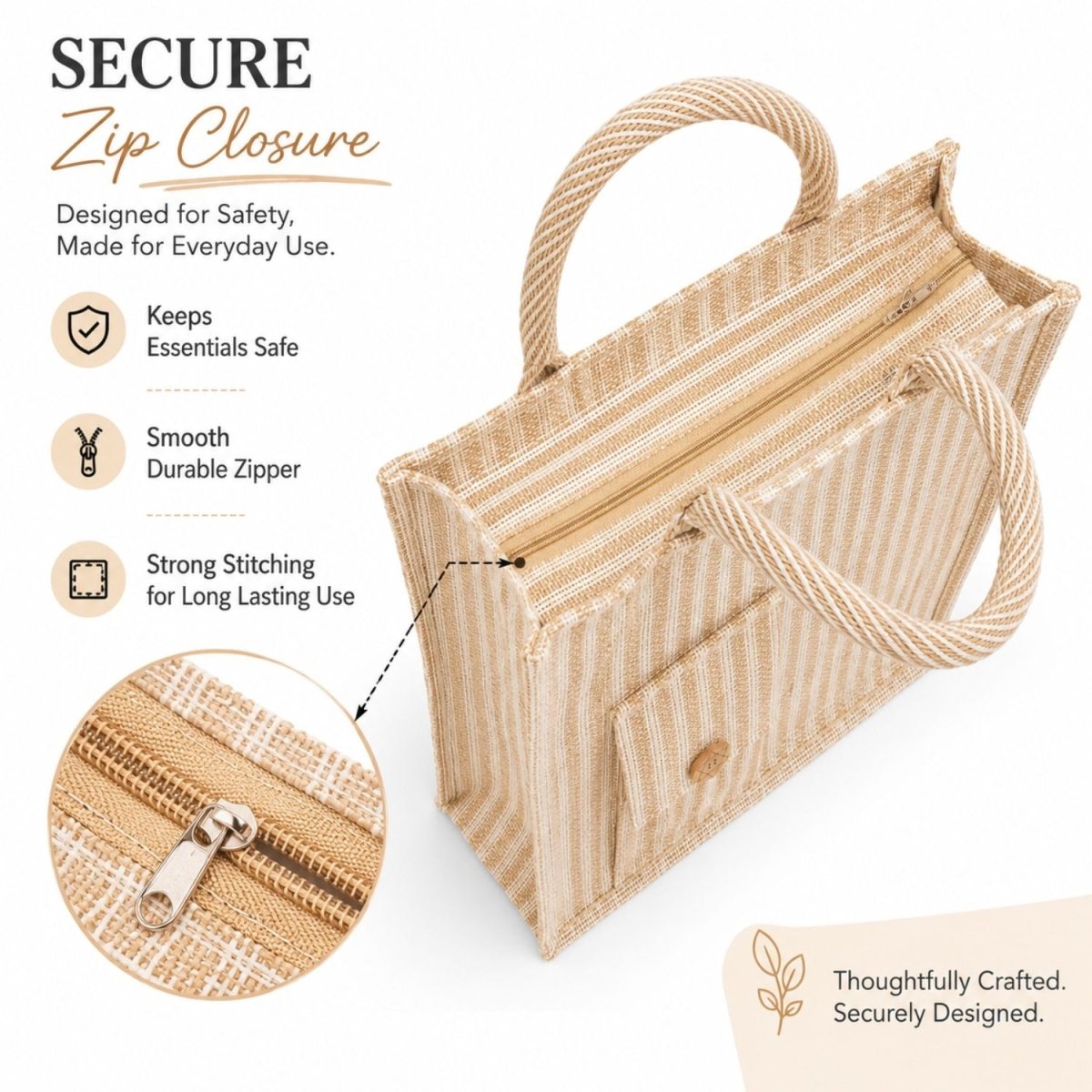 Jute Tote Bag (Beige) Jute Bag- RoyalkartJute Bag