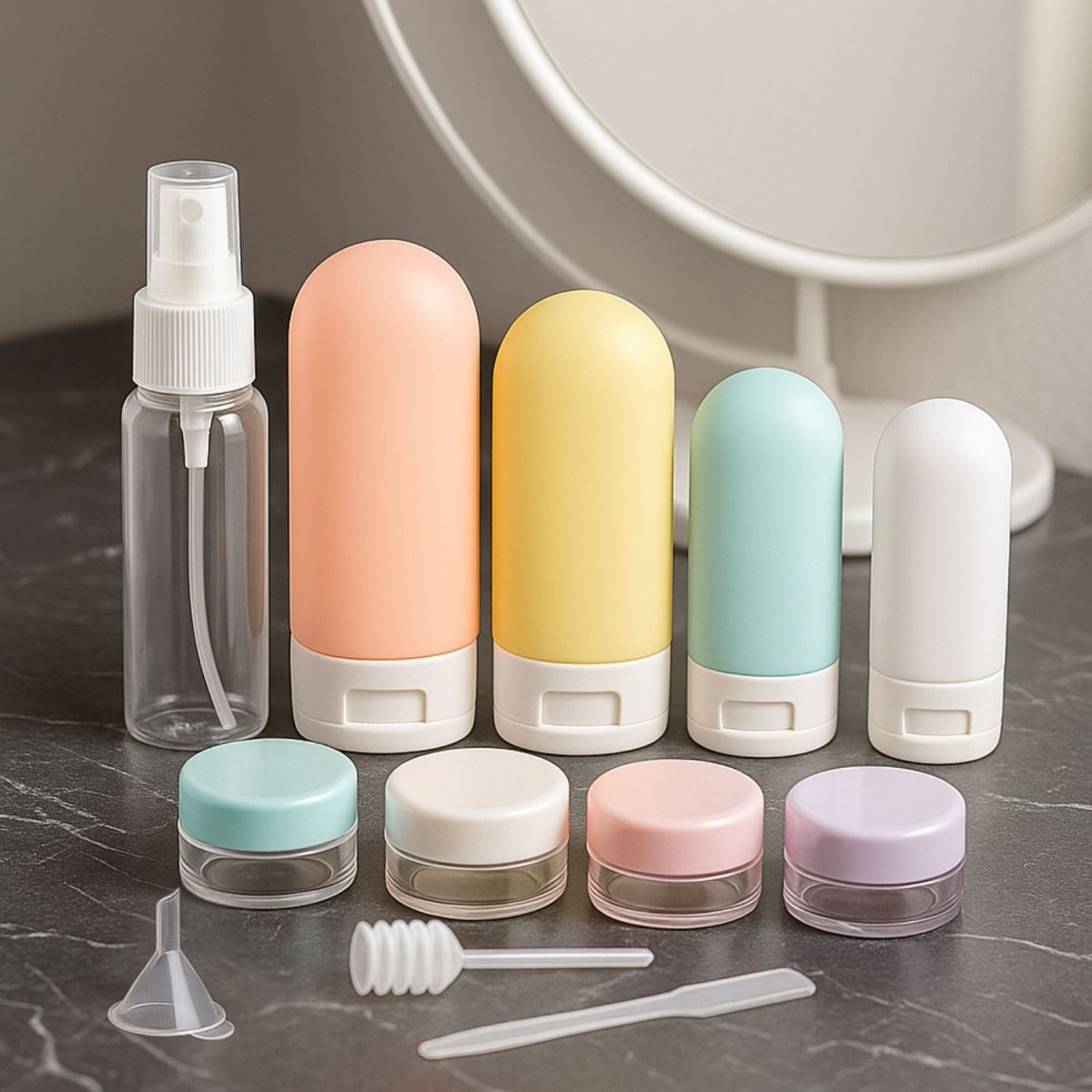 KALLISTO 13 - Pack Travel Bottles Toiletry Kit Sqeeze Bottles - Royalkartsqeezy bottles