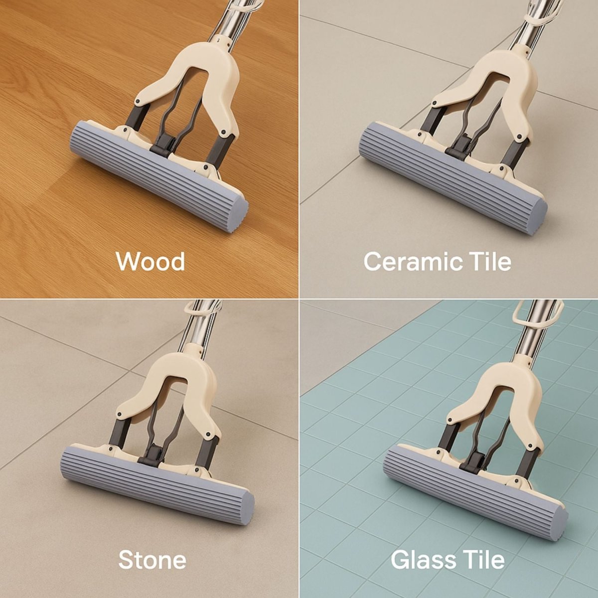 KALLISTO Butterfly Floor Wiper with Super Absorbent Sponge Head Cleaning Mop - Royalkartbathroom wiper