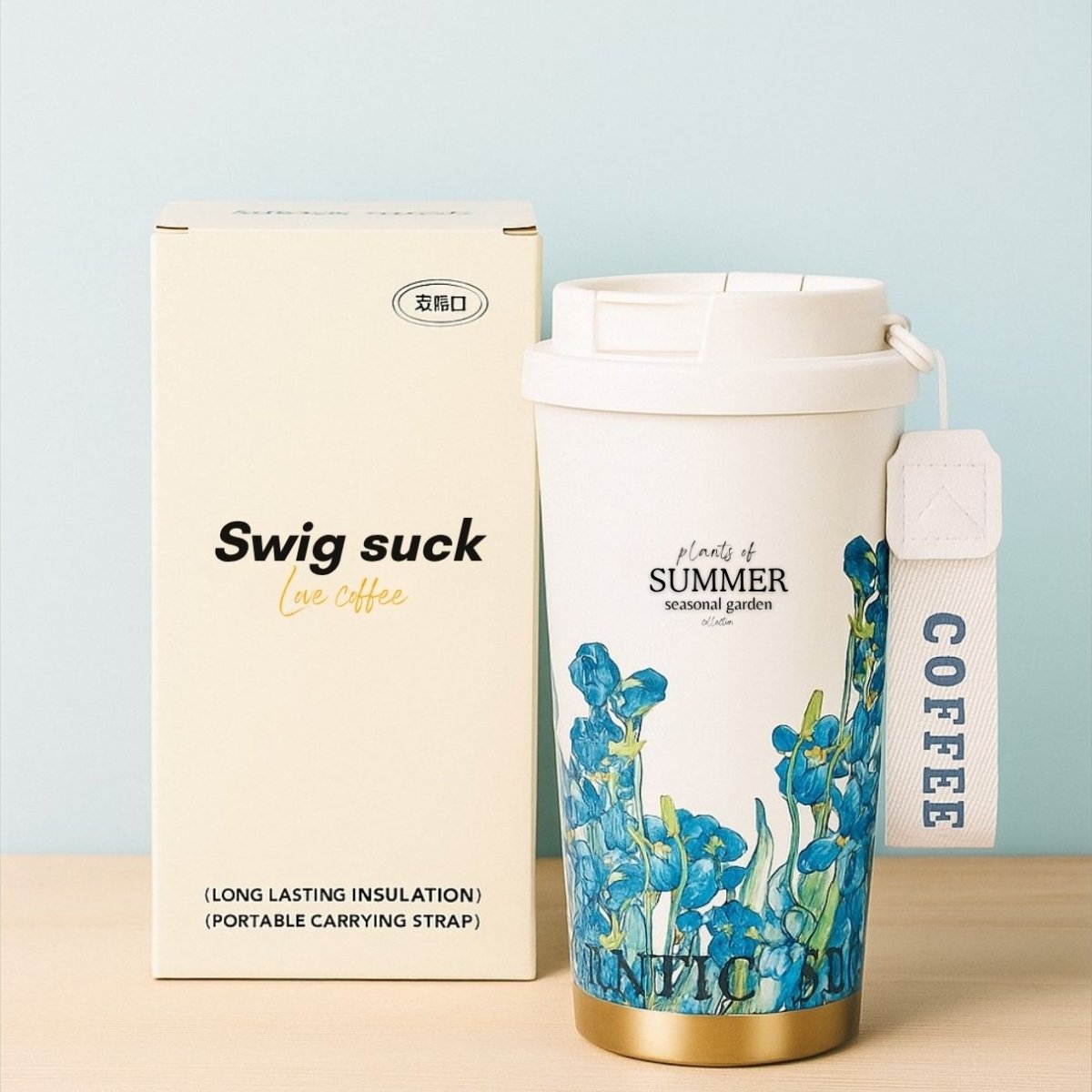 KALLISTO Insulated Stainless Steel Coffee Mug, 500ml (Romantic Iris) Coffee Mug - Royalkartinsulated coffee mug