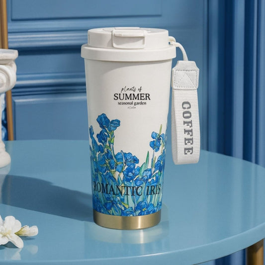 KALLISTO Insulated Stainless Steel Coffee Mug, 500ml (Romantic Iris) Coffee Mug - Royalkartinsulated coffee mug