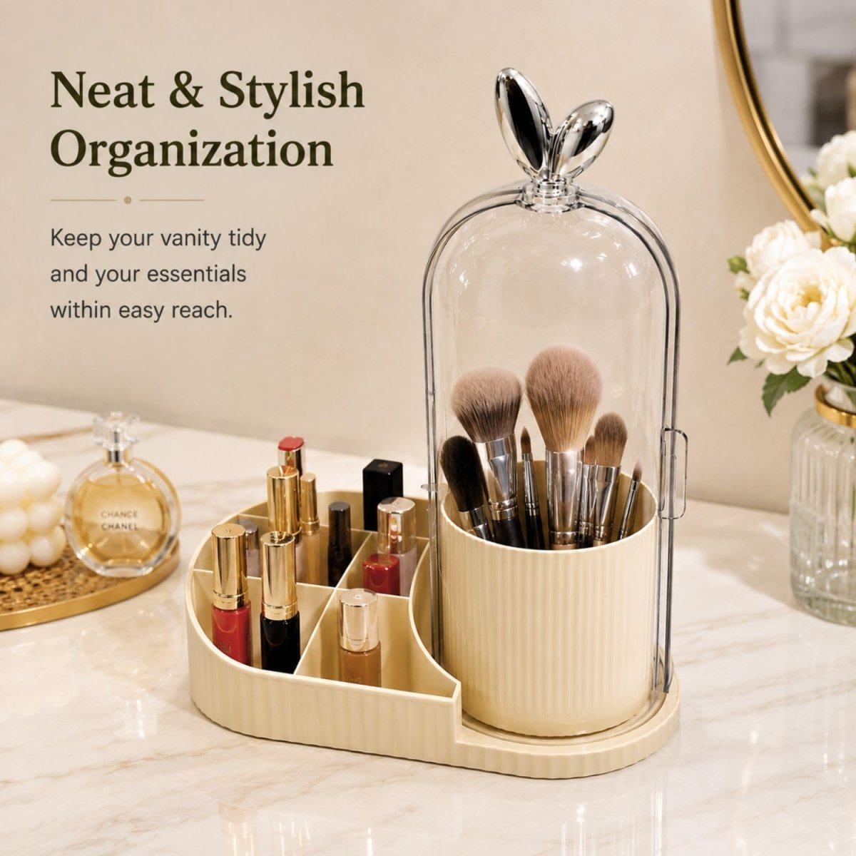 Kallisto Makeup Organizer with 360 Degree Rotating Brush Holder MAKE ORGANIZER- Royalkart
