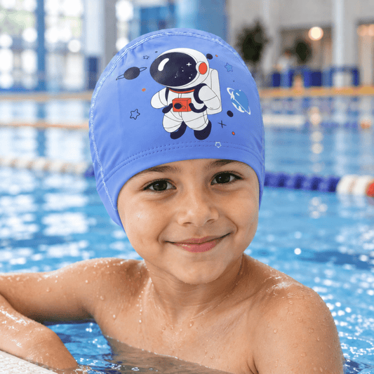 Kids Swimming Cap for Boys & Girls (Blue) swimming accessories- #Royalkart#swim cap