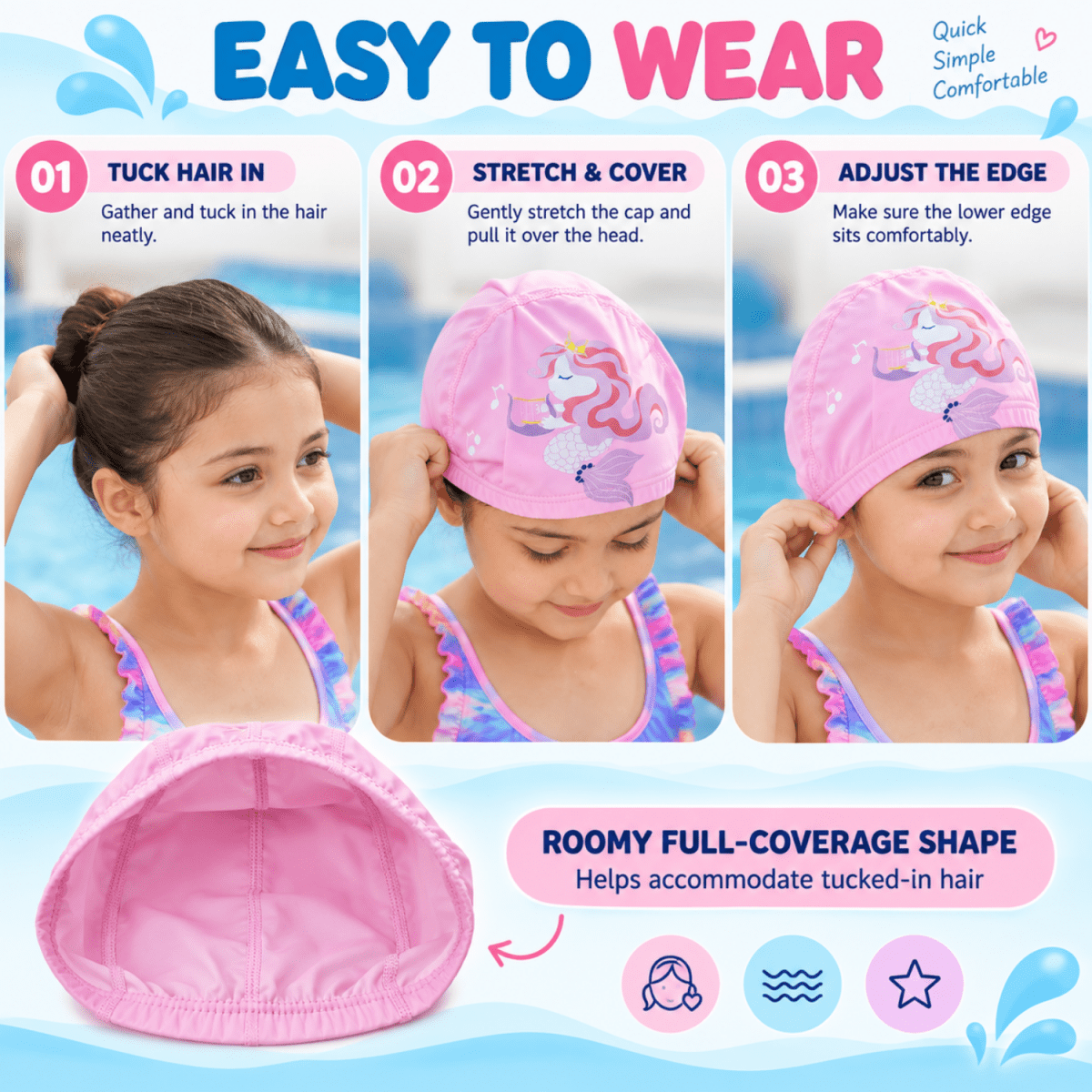 Kids Swimming Cap for Girls & Boys swimming accessories- #Royalkart#swim cap