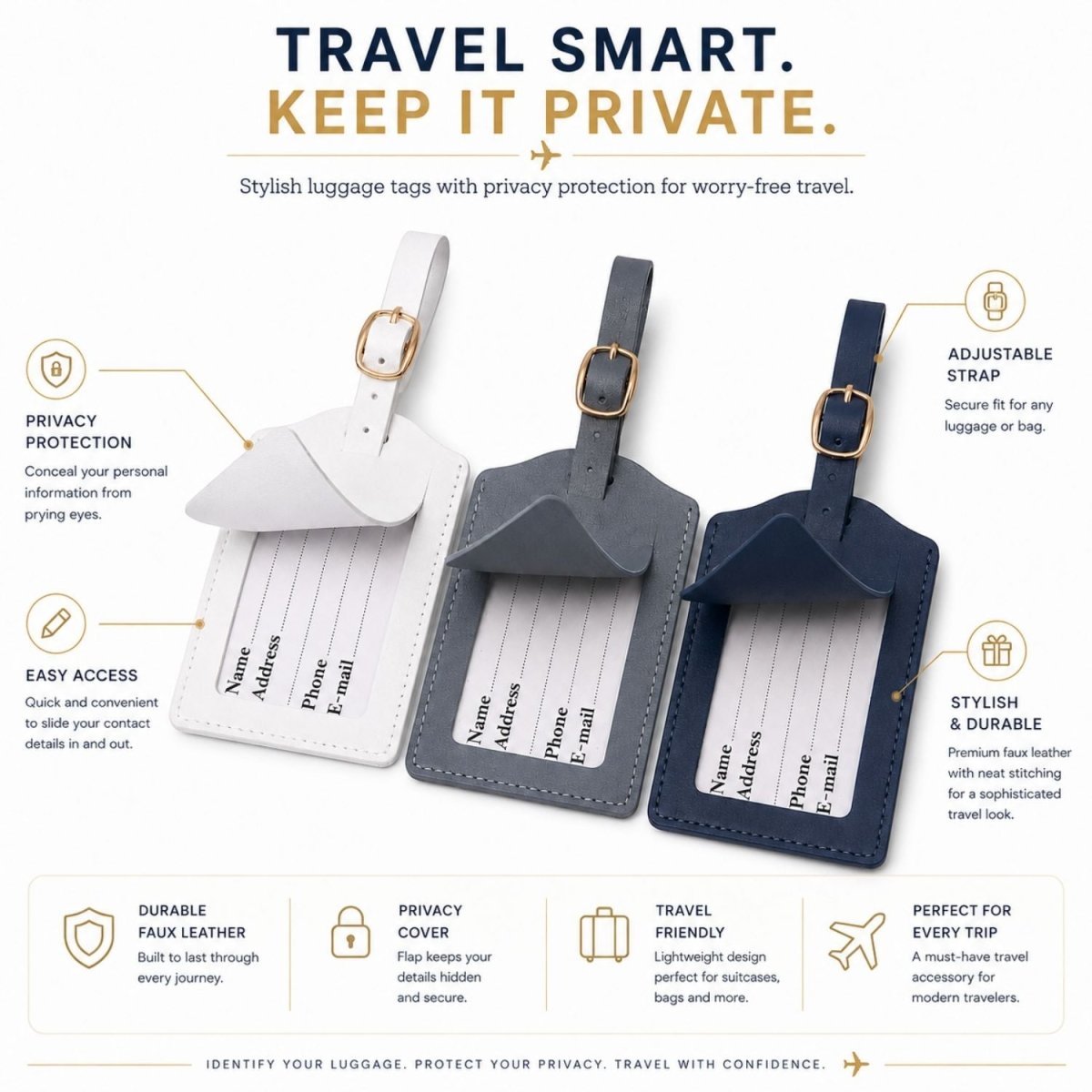 Luggage Tag - Pack of 3 Luggage Tag- RoyalkartLuggage Tags