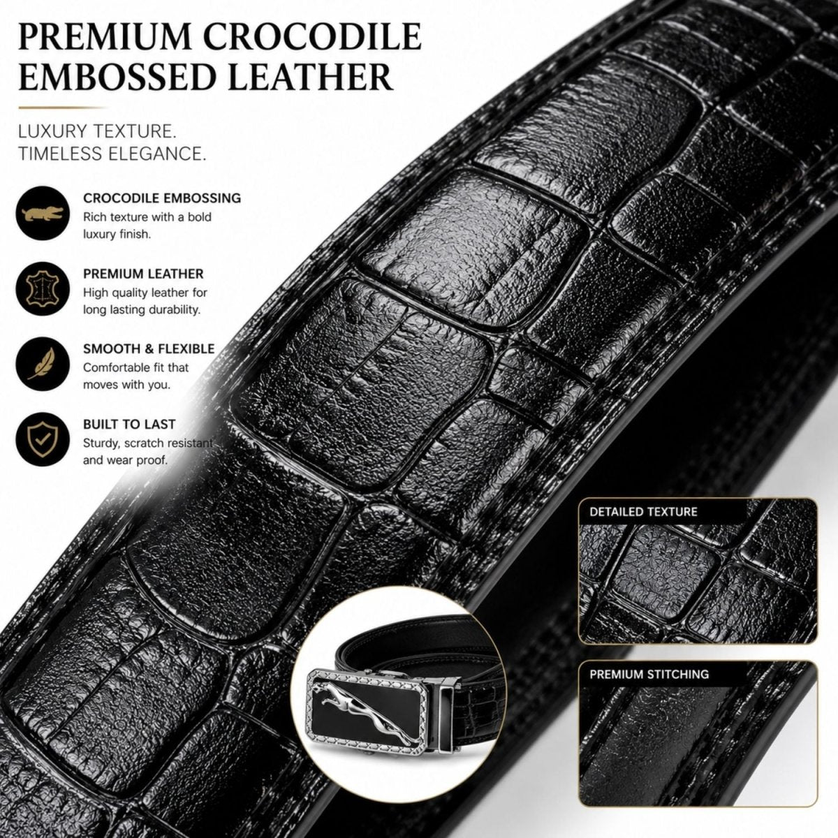 Luxe Jaguar Men's Belt Belt- RoyalkartBelt