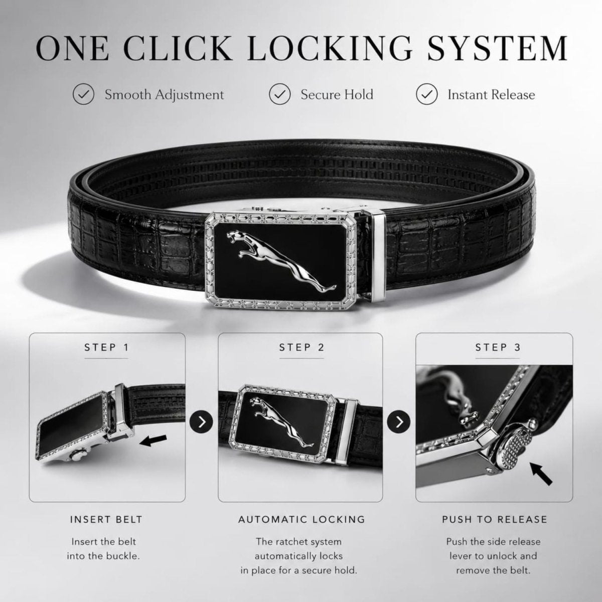 Luxe Jaguar Men's Belt Belt- RoyalkartBelt
