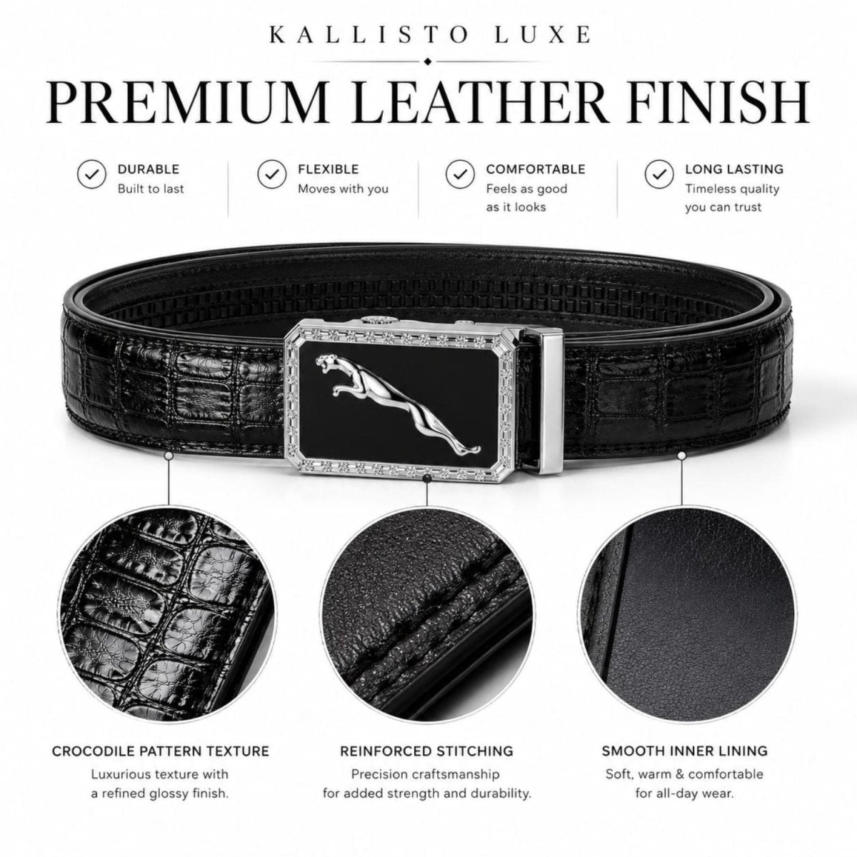 Luxe Jaguar Men's Belt Belt- RoyalkartBelt