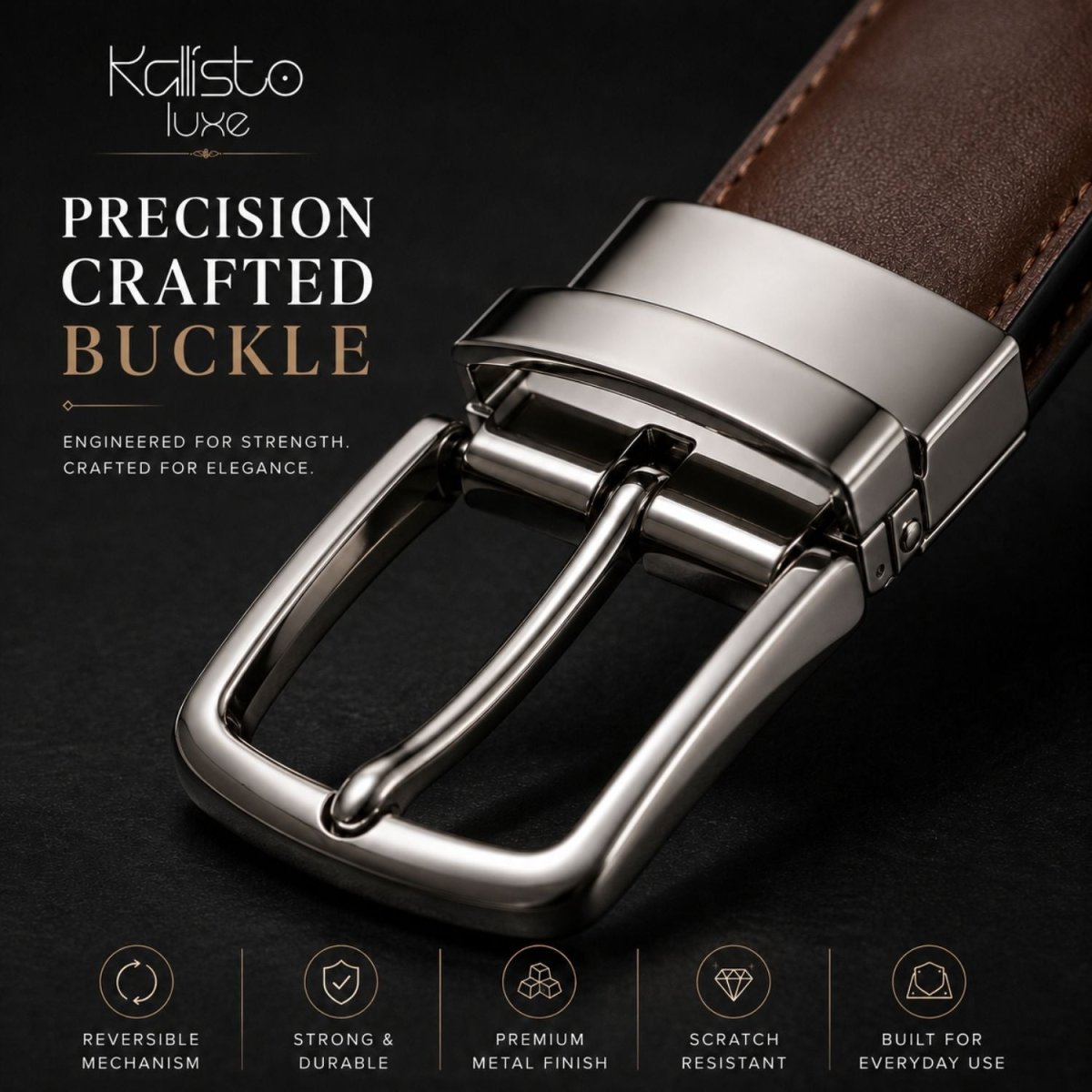 Luxe Reversible Belt (Black & Brown, Leather) Belt- RoyalkartBelt